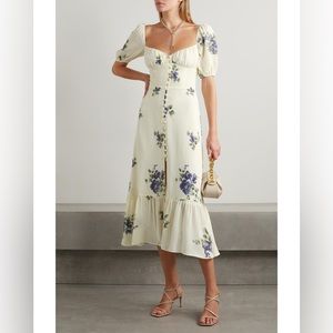 Reformation Cream Floral Maxi Dress